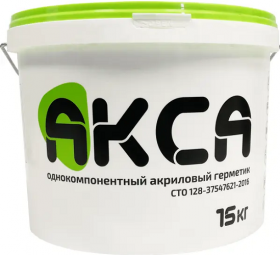 Герметик Акрилатный Акса 15кг Однокомпонентный Белый.