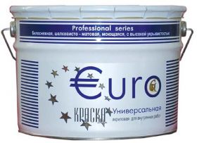 Краска для Стен и Потолков Гермес Euroкраска 10л Моющаяся, Шелковисто-Матовая.