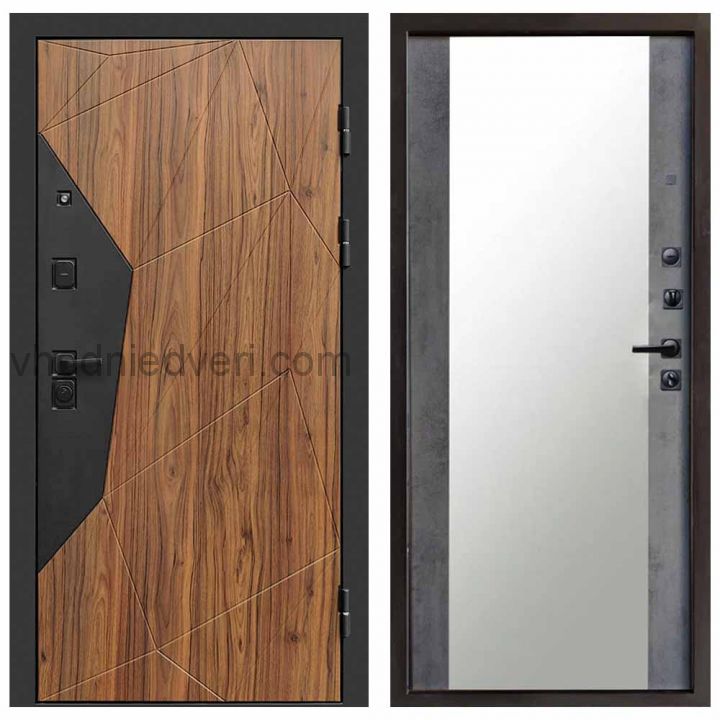 Входная дверь Termo-door Авангард Дуб каньон - Зеркало Бетон темный
