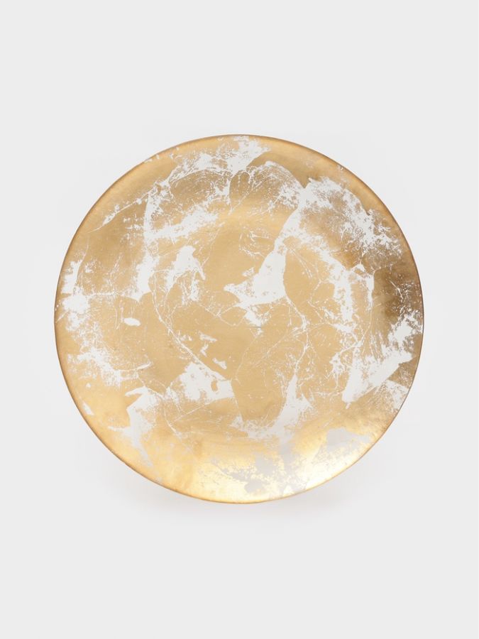 Тарелка подстановочная Magistro Gold Dust, d=33 см, стекло, золотистая