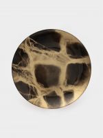 Тарелка подстановочная Magistro Brown Marble, d=33 см, стекло, коричневая