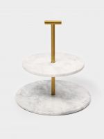 Блюдо из мрамора Magistro Marble, 2-ярусное, d=25/20?26.5 см, белое