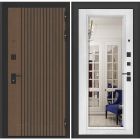 Входная дверь Бункер BN 02 - Зеркало Белый софт, фацет с багетом 16мм