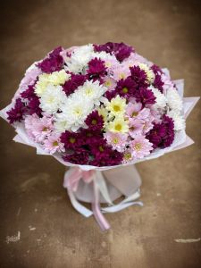 Букет из 35 хризантем кустовых микс