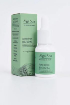 Acne detox BOLTUSHKA Экспресс суспензия для жирной и проблемной кожи на основе живой суспензии микроводоросли Chlorella. 10 мл