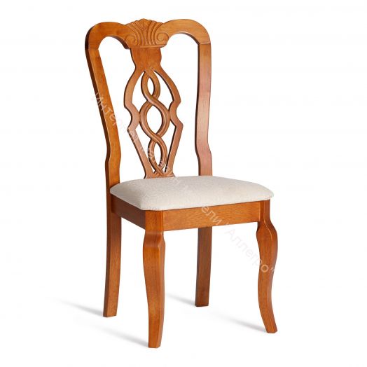 Стул Афродита Espresso (дуб в красноту) - ткань кремовая с рисунком