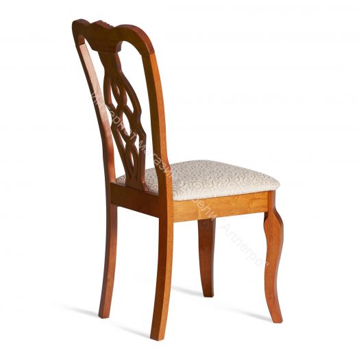 Стул Афродита Espresso (дуб в красноту) - ткань кремовая с рисунком