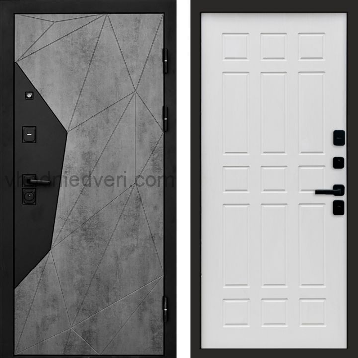 Входная дверь Termo-door Авангард Бетон - Спарта Белое дерево