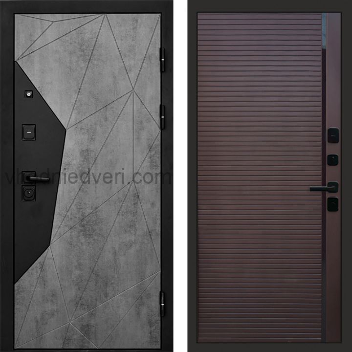 Входная дверь Termo-door Авангард Бетон - Porte Шоколад