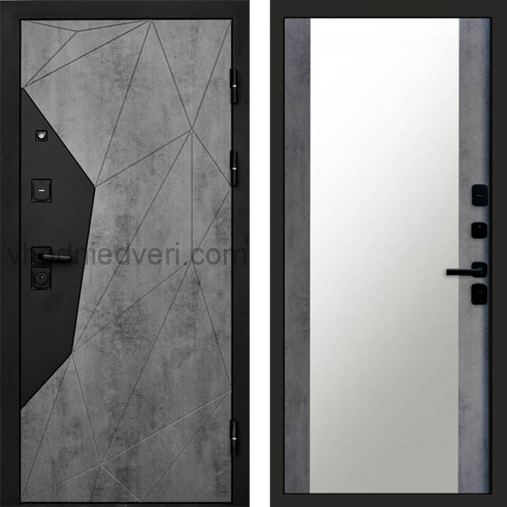 Входная дверь Termo-door Авангард Бетон - Зеркало Бетон темный