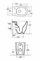 Унитаз Globo Daily DN001 без обoдка схема 2