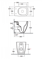 Приставной унитаз Globo Genesis GN002BI схема 2