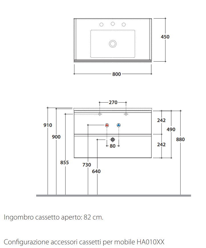 Подвесная тумба Globo Anita HA010 ФОТО