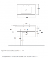 Подвесная тумба Globo Anita HA010 схема 2