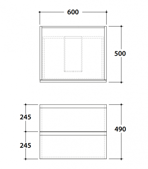 Подвесная тумба Mari' MR4960 60x50x49 схема 2