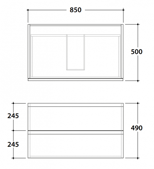 Подвесная тумба Mari' MR4985 85x50x49 схема 2