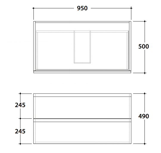 Подвесная тумба Mari' MR4995 95x50x49 схема 2