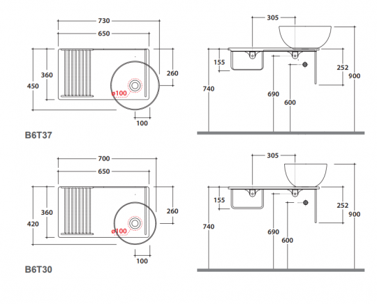 Консоль под раковину Globo Tile OP007T 65x36 схема 2 Консоль под раковину Globo Tile OP007T 65x36 схема 2