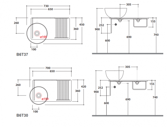 Консоль Globo Tile OP008T 65x36 схема 2