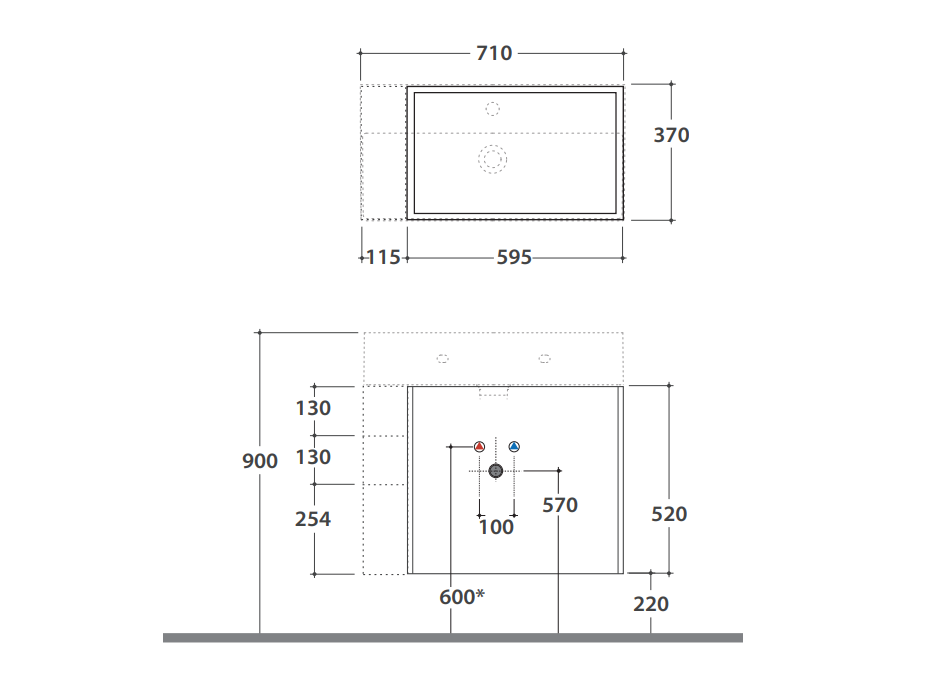 Подвесная тумба под раковину Globo Plain OP010P 71x37 ФОТО