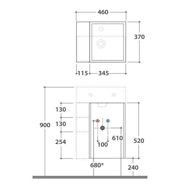 Подвесная тумба Globo Plain OP012P 46x37 ФОТО