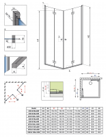Квадратный душевой уголок Radaway Essenza KDD B 90 х 90 см схема 2