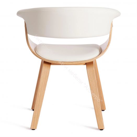 Стул VIMTA (mod.8021) дерево / экокожа, натуральный/белый