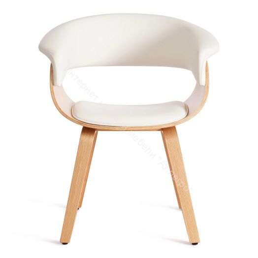 Стул VIMTA (mod.8021) дерево / экокожа, натуральный/белый