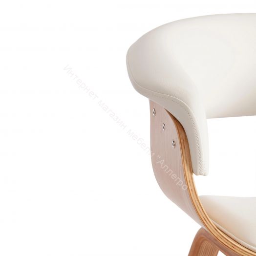 Стул VIMTA (mod.8021) дерево / экокожа, натуральный/белый