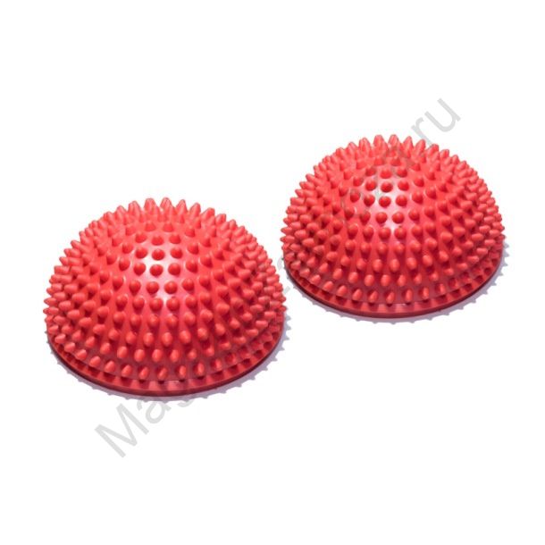 Полусфера массажно-балансировочная (набор 2 шт) красный