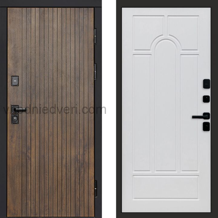 Входная дверь Termo-door Твист Ультра - Арка Белое дерево