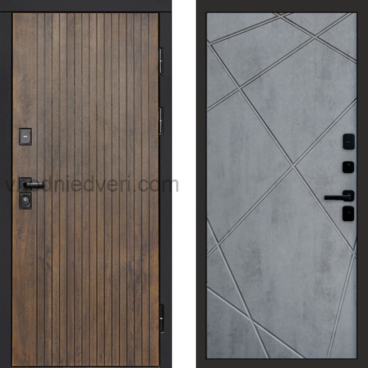 Входная дверь Termo-door Твист Ультра - Лучи Бетон темный