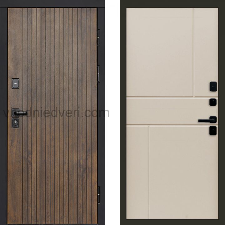 Входная дверь Termo-door Твист Ультра - Горизонт Слоновая кость