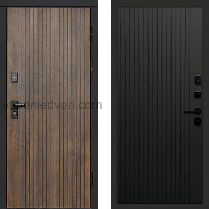 Входная дверь Termo-door Твист Ультра - FLAT Черный кварц
