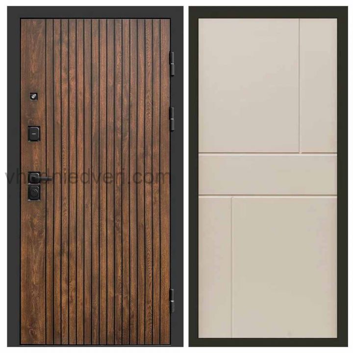 Входная дверь Termo-door Твист Дуб style - Горизонт Слоновая кость