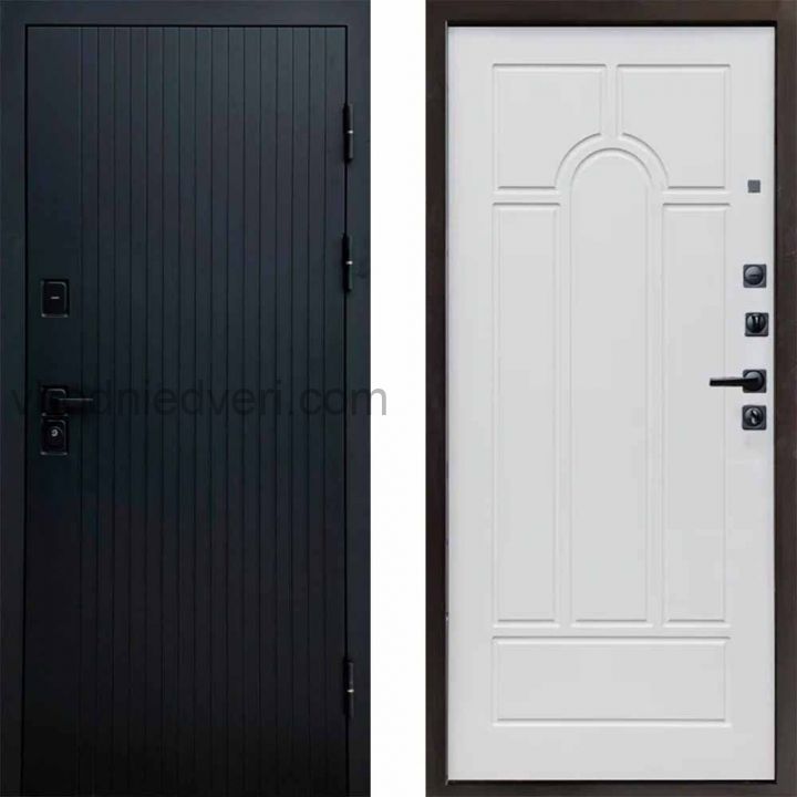 Входная дверь Termo-door Твист Black style - Арка Белое дерево