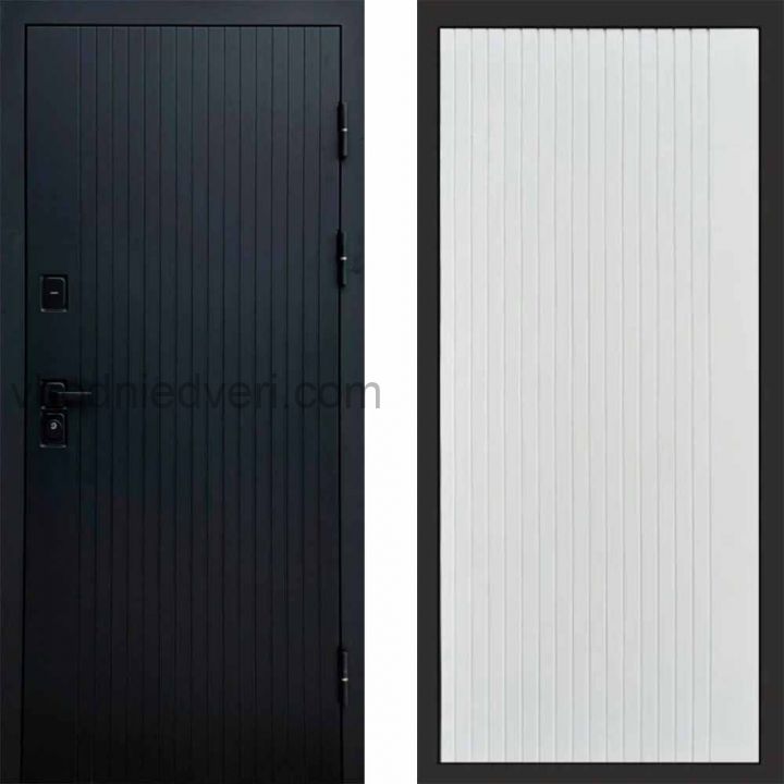Входная дверь Termo-door Твист Black style - FLAT Белый софт