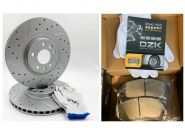Диски тормозные передние DZK, с насечками и перфорацией + колодки ДЗК на GAC GS8 II