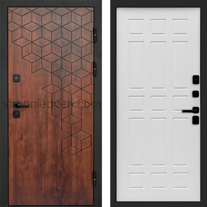 Входная дверь Termo-door Спейс Дуб патина - Спарта Белое дерево