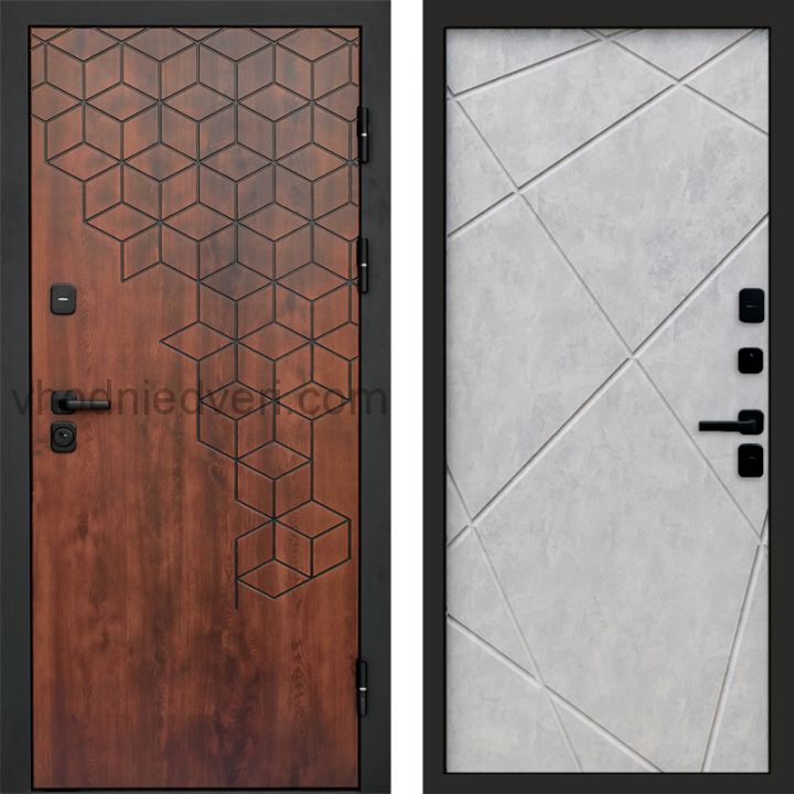 Входная дверь Termo-door Спейс Дуб патина - Лучи Бетон светлый