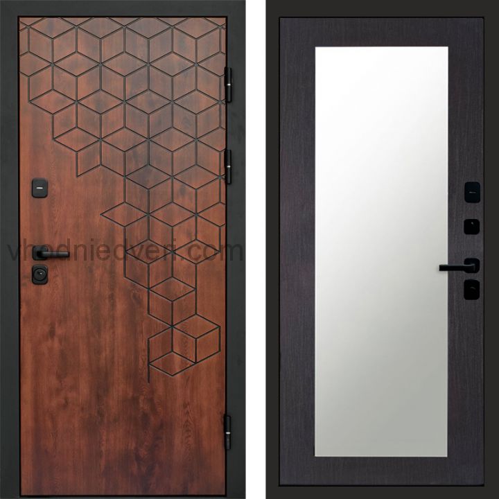 Входная дверь Termo-door Спейс Дуб патина - Зеркало триумф Венге