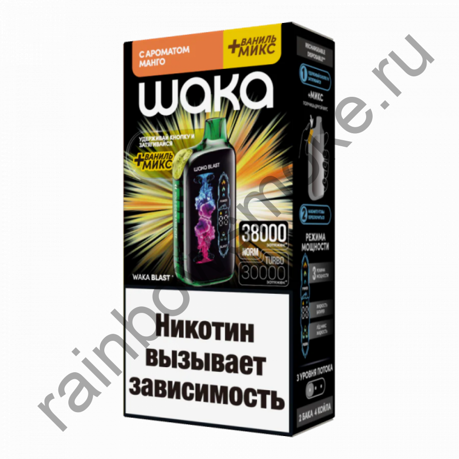ЭС Waka Blast 38000  Манго + Ваниль микс (Mango + Vanilla Mix)