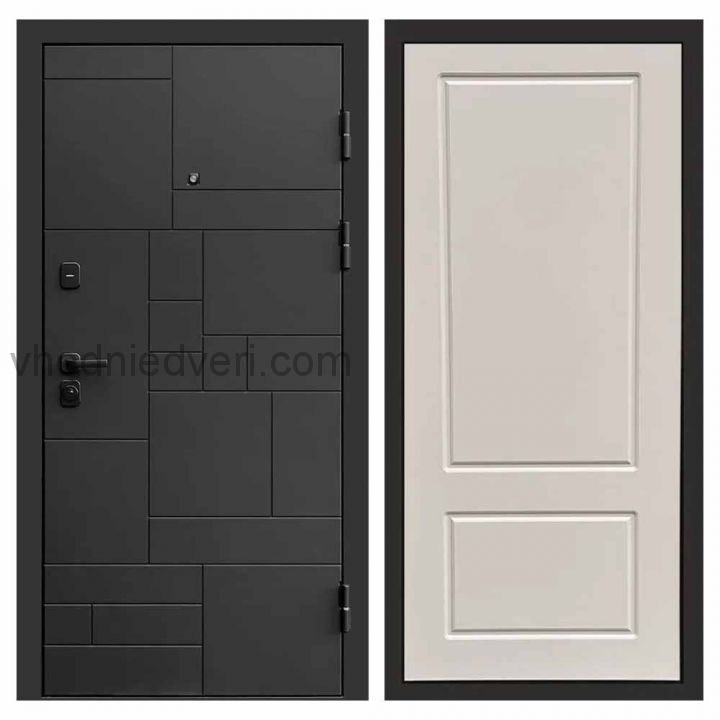 Входная дверь Termo-door Квадро Black - Марсель Слоновая кость