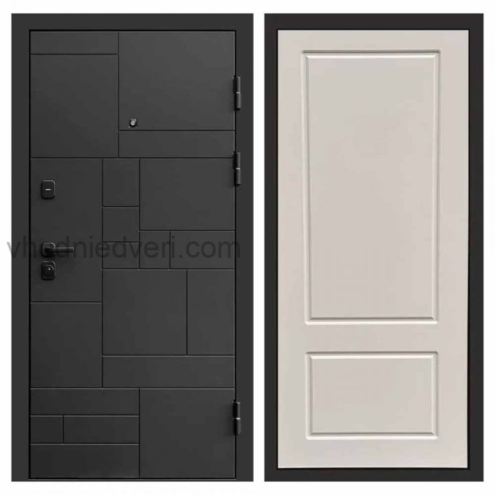 Входная дверь Termo-door Квадро Black - Марсель Слоновая кость