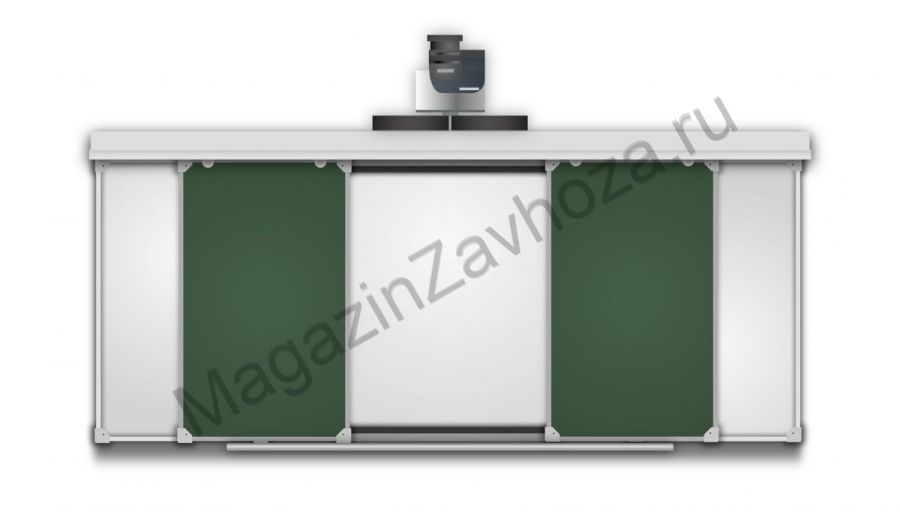 Рельсовая система 4000x1200(2000x1200x90-150) комби (боковые: мел, центр: маркер)