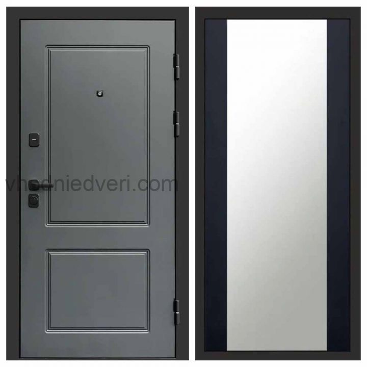 Входная дверь Termo-door Верона Грей - Зеркало Черный кварц+тонировка