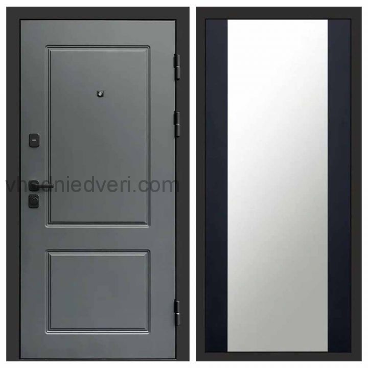 Входная дверь Termo-door Верона Грей - Зеркало Черный кварц+тонировка