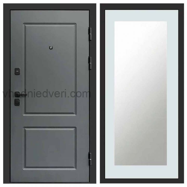 Входная дверь Termo-door Верона Грей - Зеркало триумф Белый софт