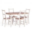 Обеденный комплект Соната (стол + 4 стула) / Sonata dining set, массив сосны, антик/белый