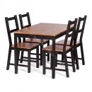 Обеденный комплект Соната (стол + 4 стула) / Sonata dining set, массив сосны, антик/чёрный